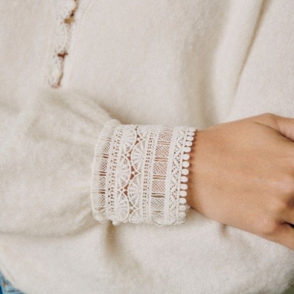 SEZANE Melina Cardigan Ecru Sz Small - Picture 4 of 9